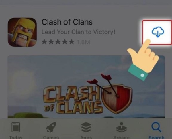 hoàn tất cách tải clash of clans trên điện thoại Iphone